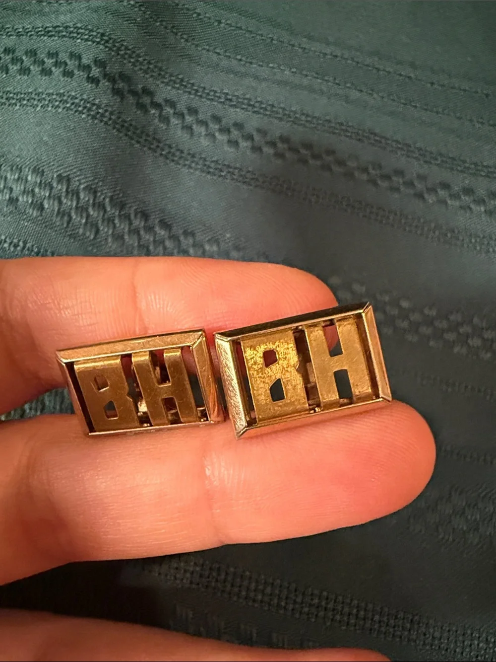 BH Monogram Gold-Tone Cufflinks - Men's Accessory